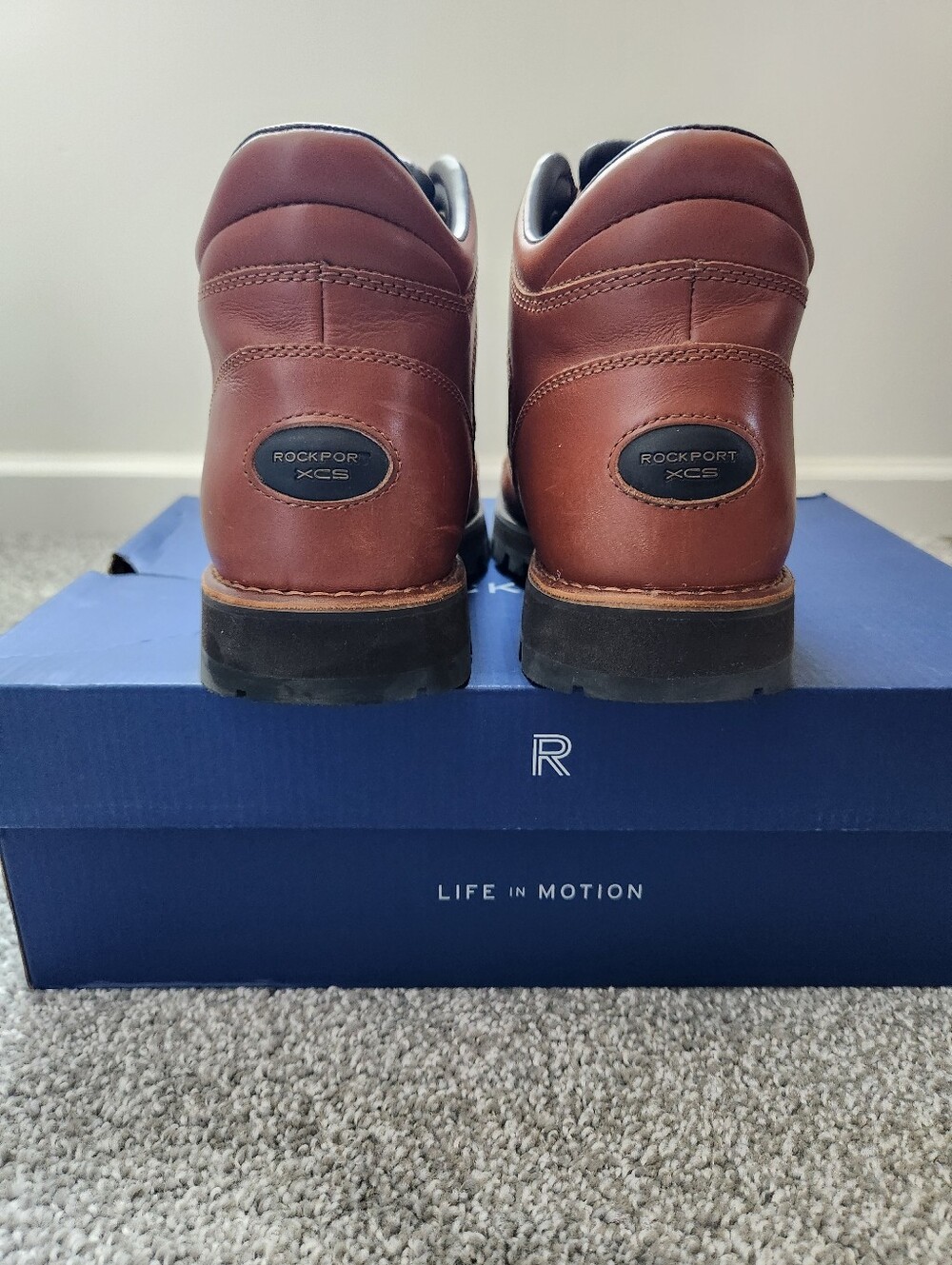 Rockport Men's Tan Brown Leather Waterproof Boots - Picture 10 of 10